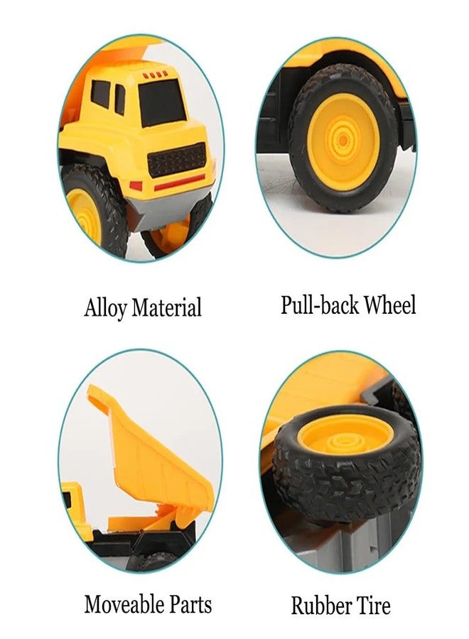 بلس بوينت مجموعة مركبات البناء المعدنية المصبوبة من PLUSPOINT، 6 قطع، قابلة للسحب للخلف، لعبة لعب تمثيلية للأطفال، تتضمن رافعة أسطوانية، حفارة، شاحنة قلابة، خلاطة، جرافة، مجموعة لعب، مجموعة مركبات بناء للأطفال (6 في 1 للبناء) - Image 5